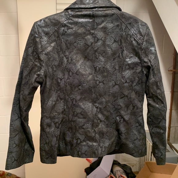 Vintage Iconic Preston of York Genuine Leather 90’s Snake Skin Print Jacket - Picture 7 of 11